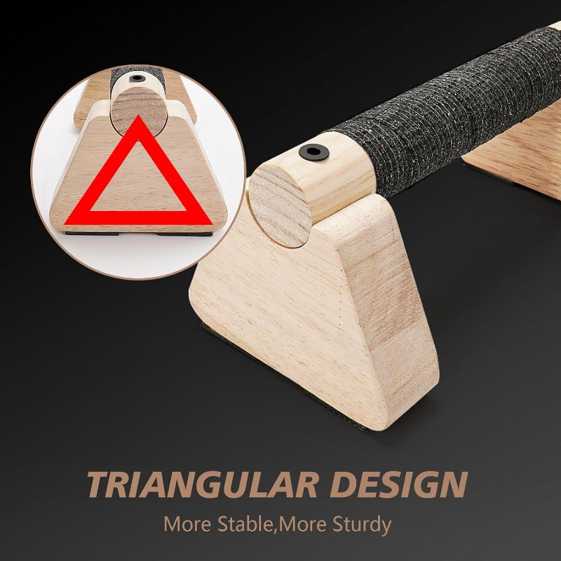 2pcs Parallettes Bars - Wooden Handstand Training Equipment with Push-Up Bars & Calisthenics Handles, Durable Wooden Design for Men & Women, Ideal for Pilates & Strength Training, Gym Accessories, Sturdy Construction