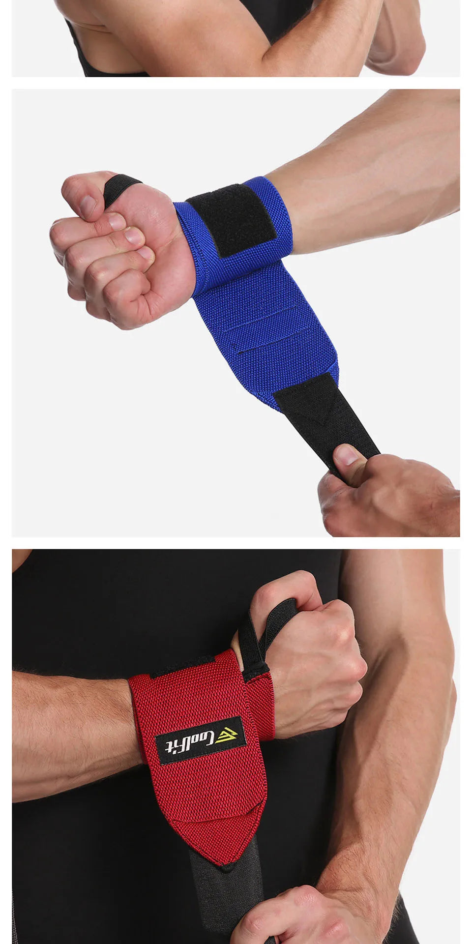 Weight Lifting Wrist Support Wraps with Thumb Loop Gym Elasticated Straps for Crossfit Strength Training Powerlifting Women Men