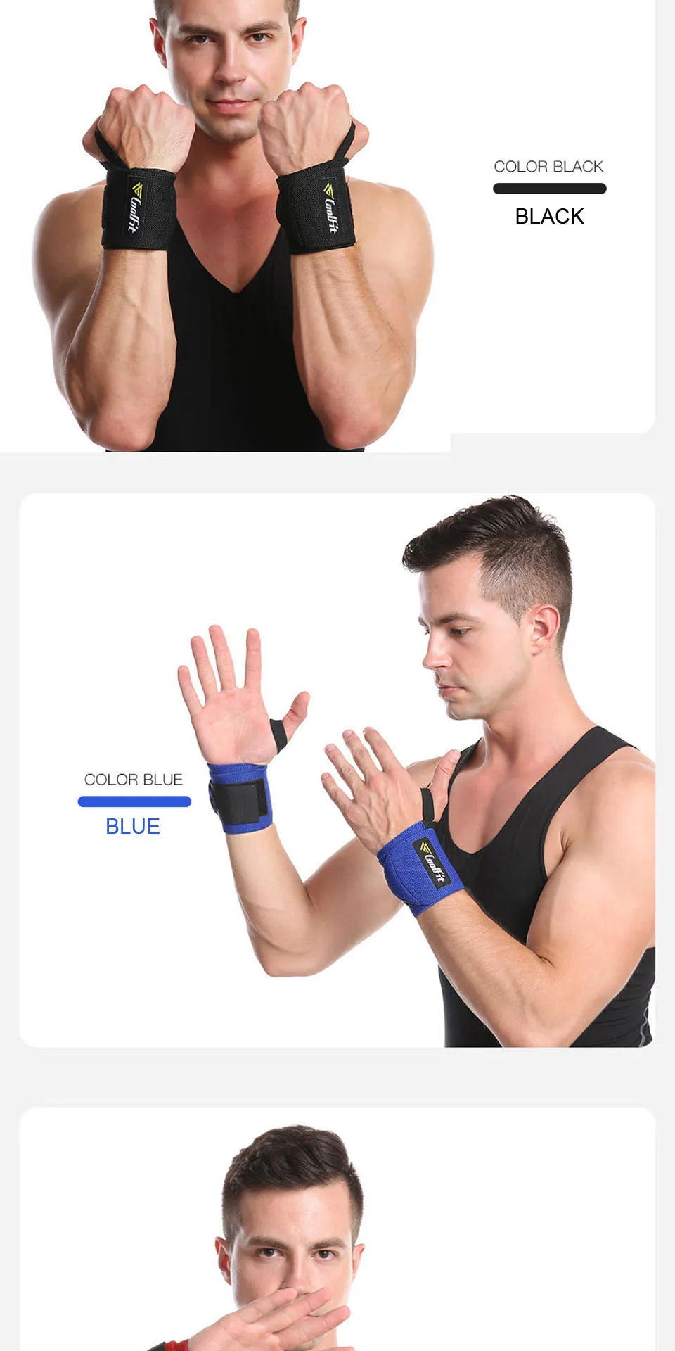 Weight Lifting Wrist Support Wraps with Thumb Loop Gym Elasticated Straps for Crossfit Strength Training Powerlifting Women Men