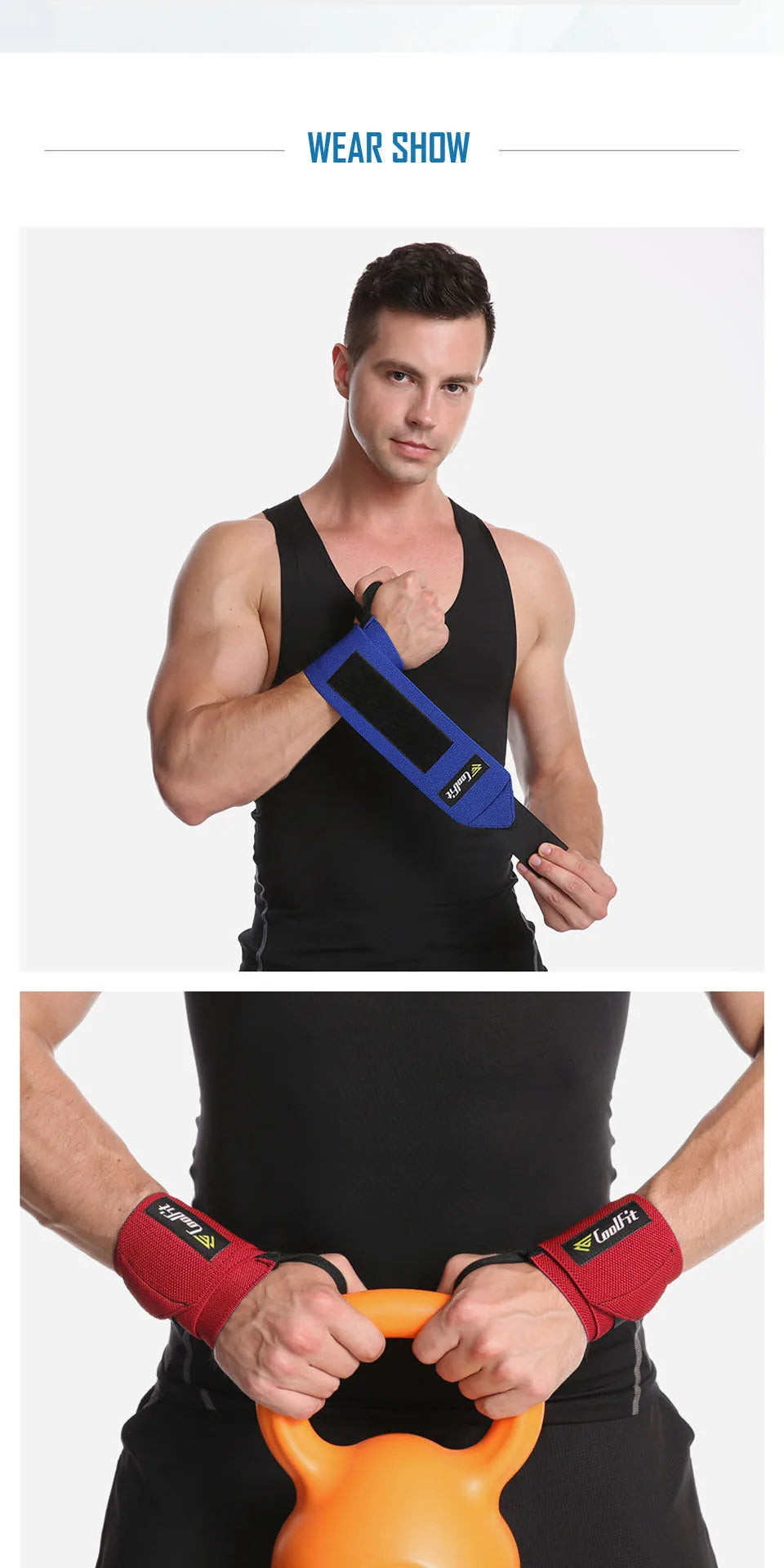 Weight Lifting Wrist Support Wraps with Thumb Loop Gym Elasticated Straps for Crossfit Strength Training Powerlifting Women Men