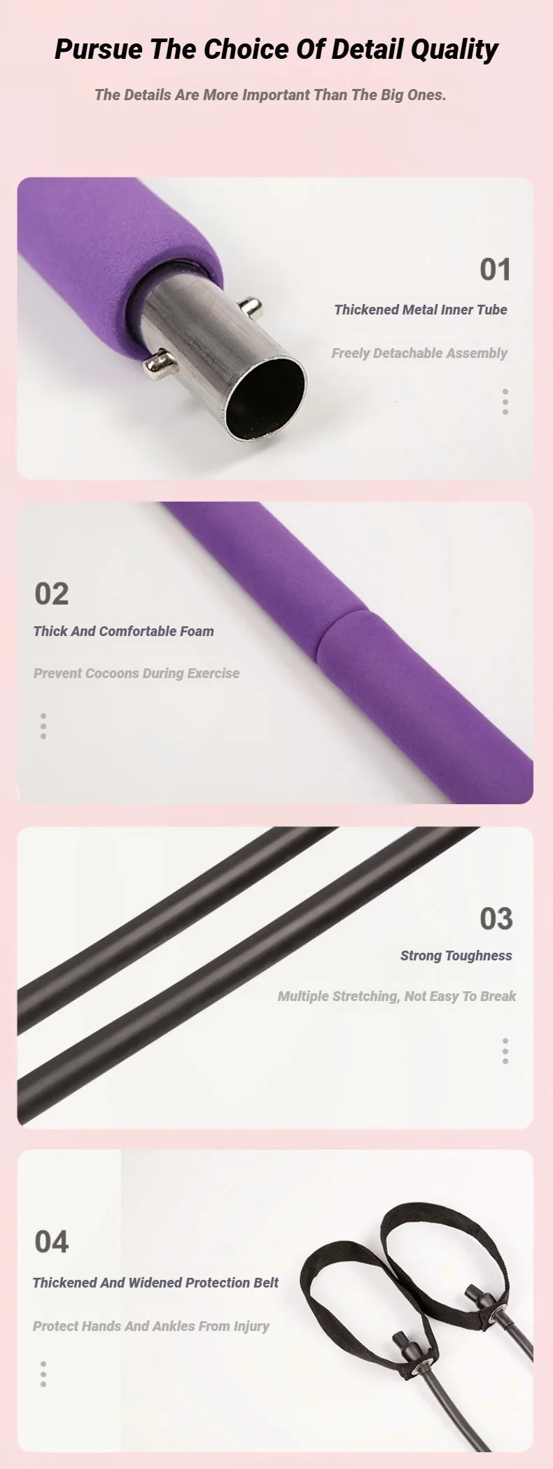 Portable Yoga Pilates Bar Stick With Resistance Band Muscle Toning Fitness Stretching Sports Body Workout Exercise Tension Rope