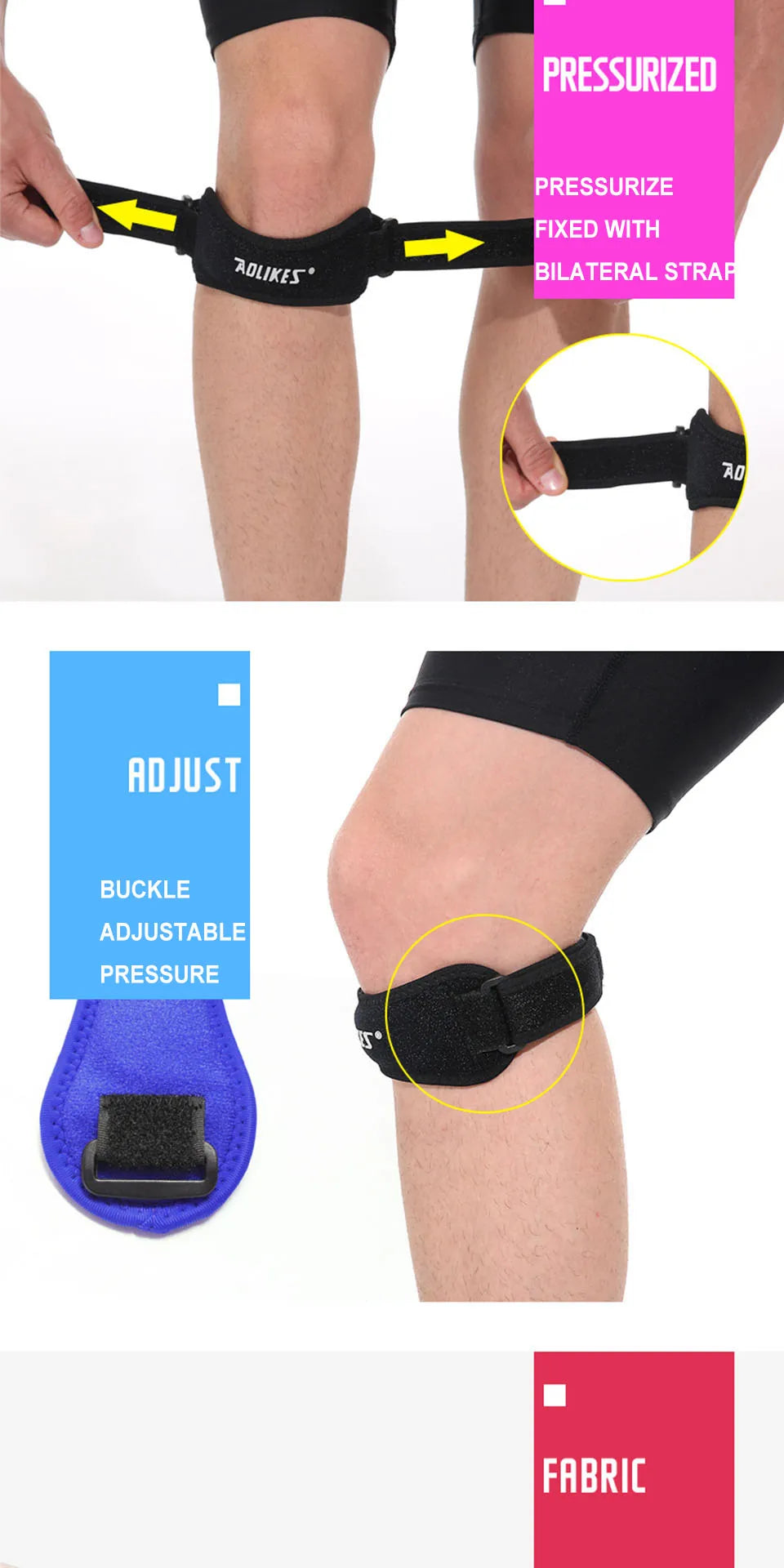 AOLIKES Patellar Tendon Support Strap,Knee Pain Relief & Patella Stabilizer Knee Strap,knee Support for Running,Weightlifting