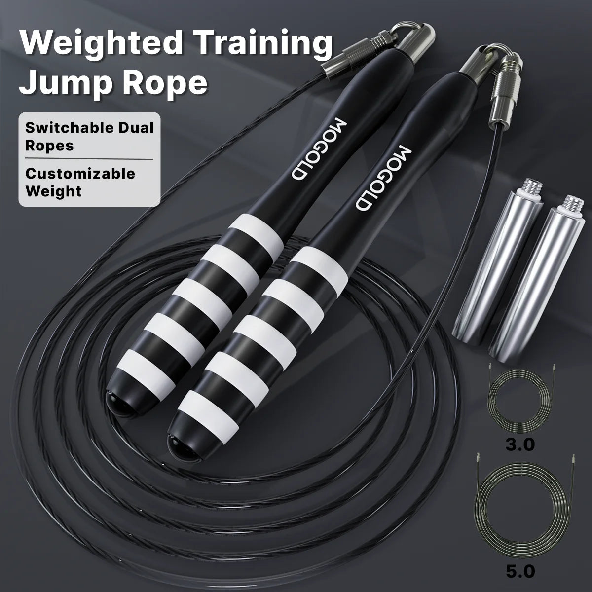 MOGOLD Premium Jump Rope Metal Wire Non-slip Handles Fitness Weight Loss Essential for Active Lifestyle