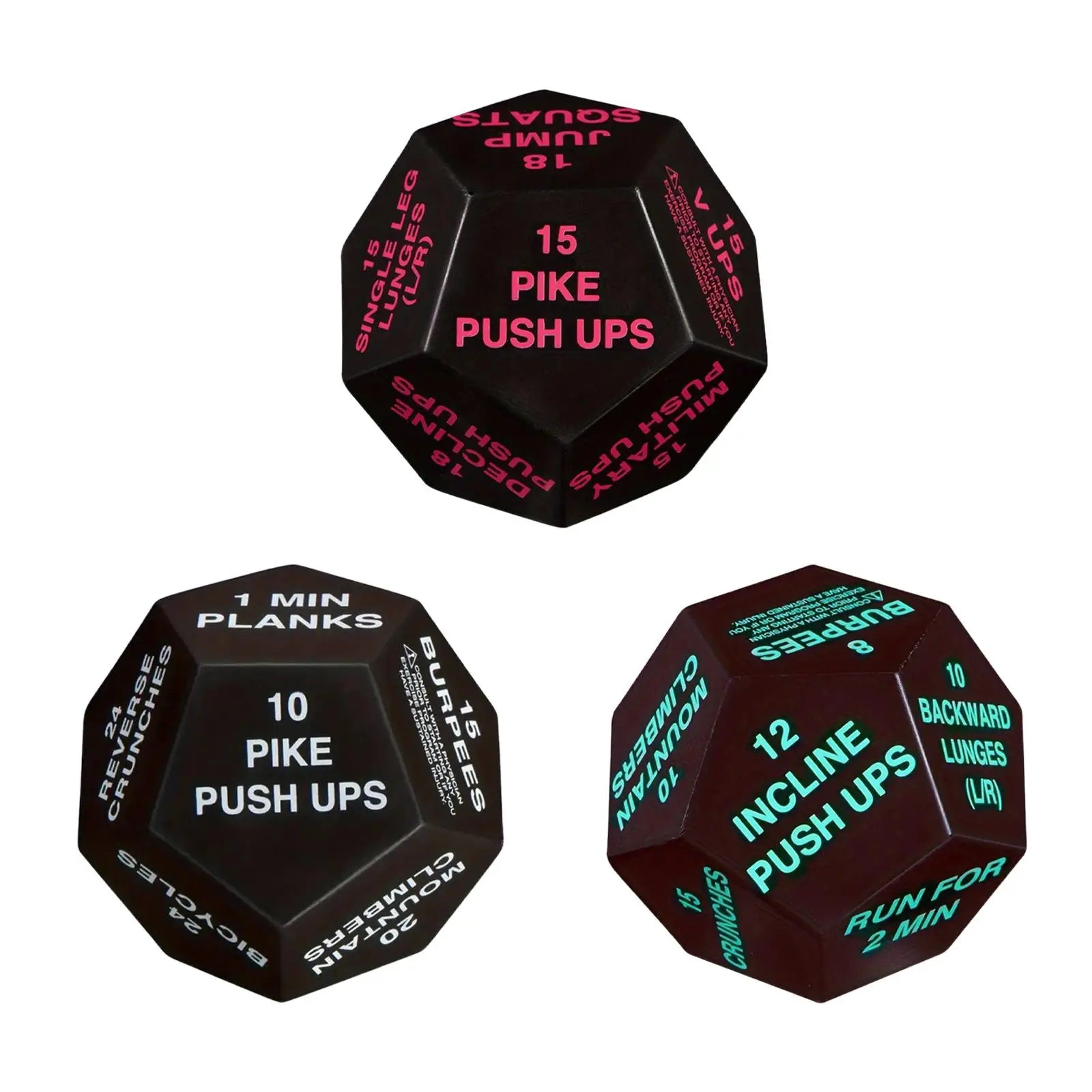 Fitness Dice Exercise Dice Cardio Plyometrics Stretching Workout Game Dice Bodyweight Sports Dice for Beginners Gym Men Women
