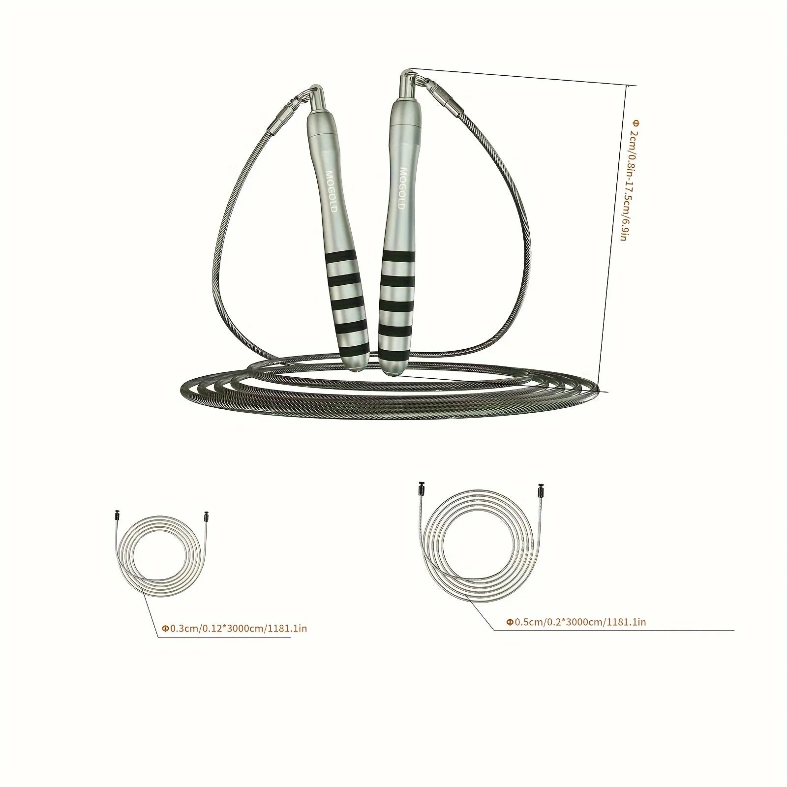 MOGOLD Premium Jump Rope Metal Wire Non-slip Handles Fitness Weight Loss Essential for Active Lifestyle
