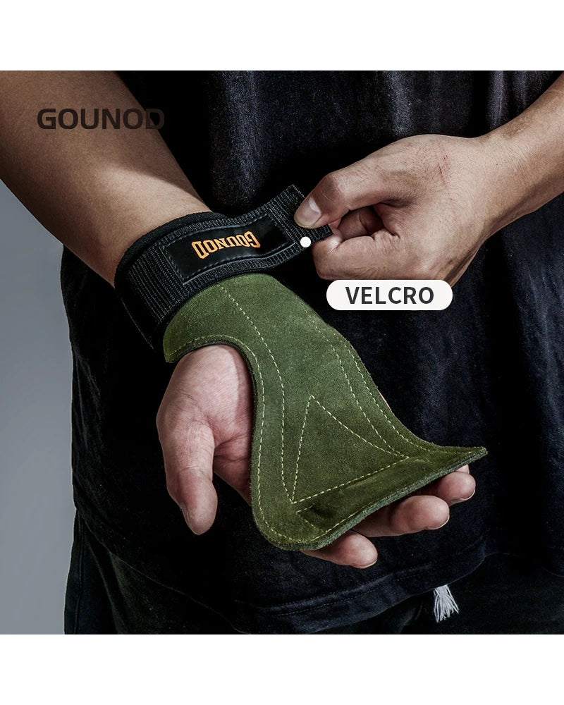 2PC/1pair GOUNOD Palm Guards Rindsleder Palm Guards Gewichtheben Gymnastik handschuhe Griffe rutsch feste Fitness geräte
