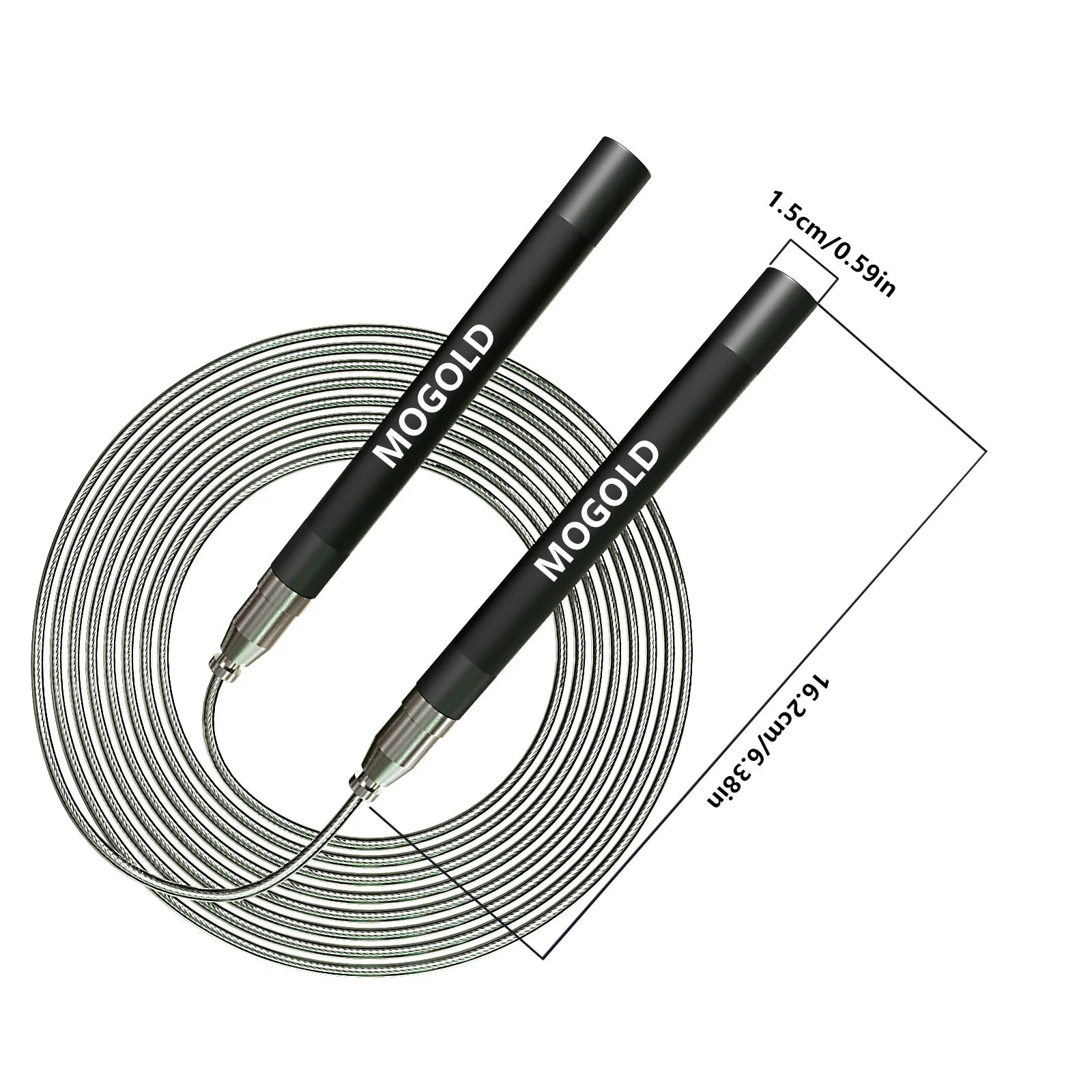 MOGOLD MOJIN Handle Metal Smooth Jump Rope, Minimalist Exercise Fitness Magic Tool
