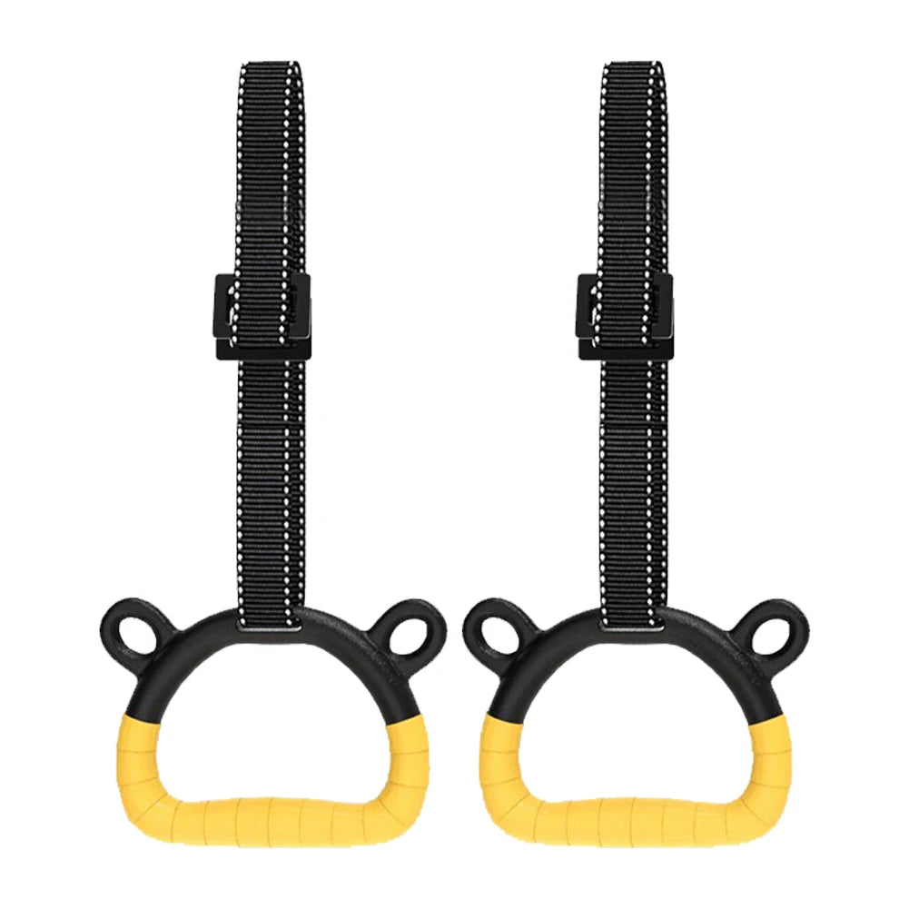 Gymnastics Rings with Adjustable Straps Pull Up Handle Rings Multi-Function Strength Training Equipment for Kids Adults