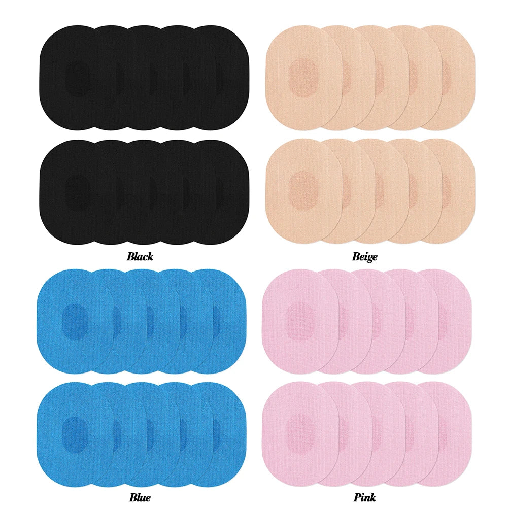 Invisible Fixed Patche 10pcs Elastic Sensor Adhesive Patch Breathable Portable Self-Adhesive for Blood Glucose Moniton