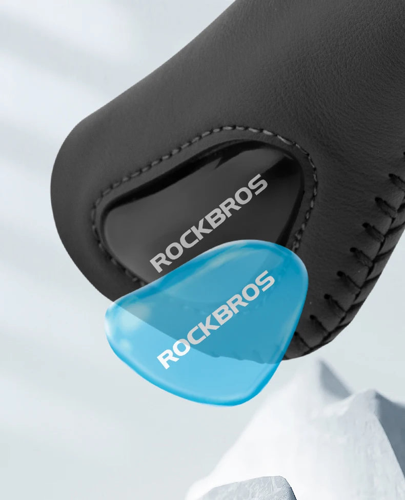ROCKBROS Bike Grips Shockproof Soft Liquid Silicone Bicycle Handlebar Grips Bilateral Locked PU Leather MTB Road Cycling Grips