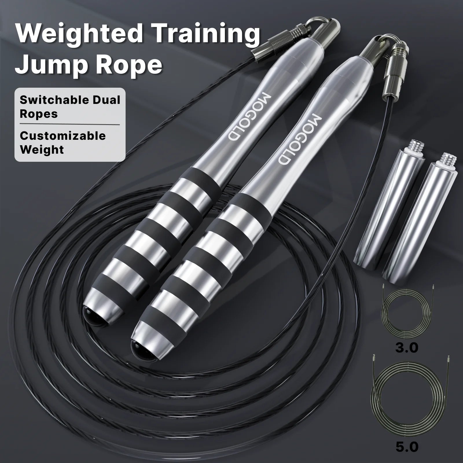 MOGOLD Premium Jump Rope Metal Wire Non-slip Handles Fitness Weight Loss Essential for Active Lifestyle