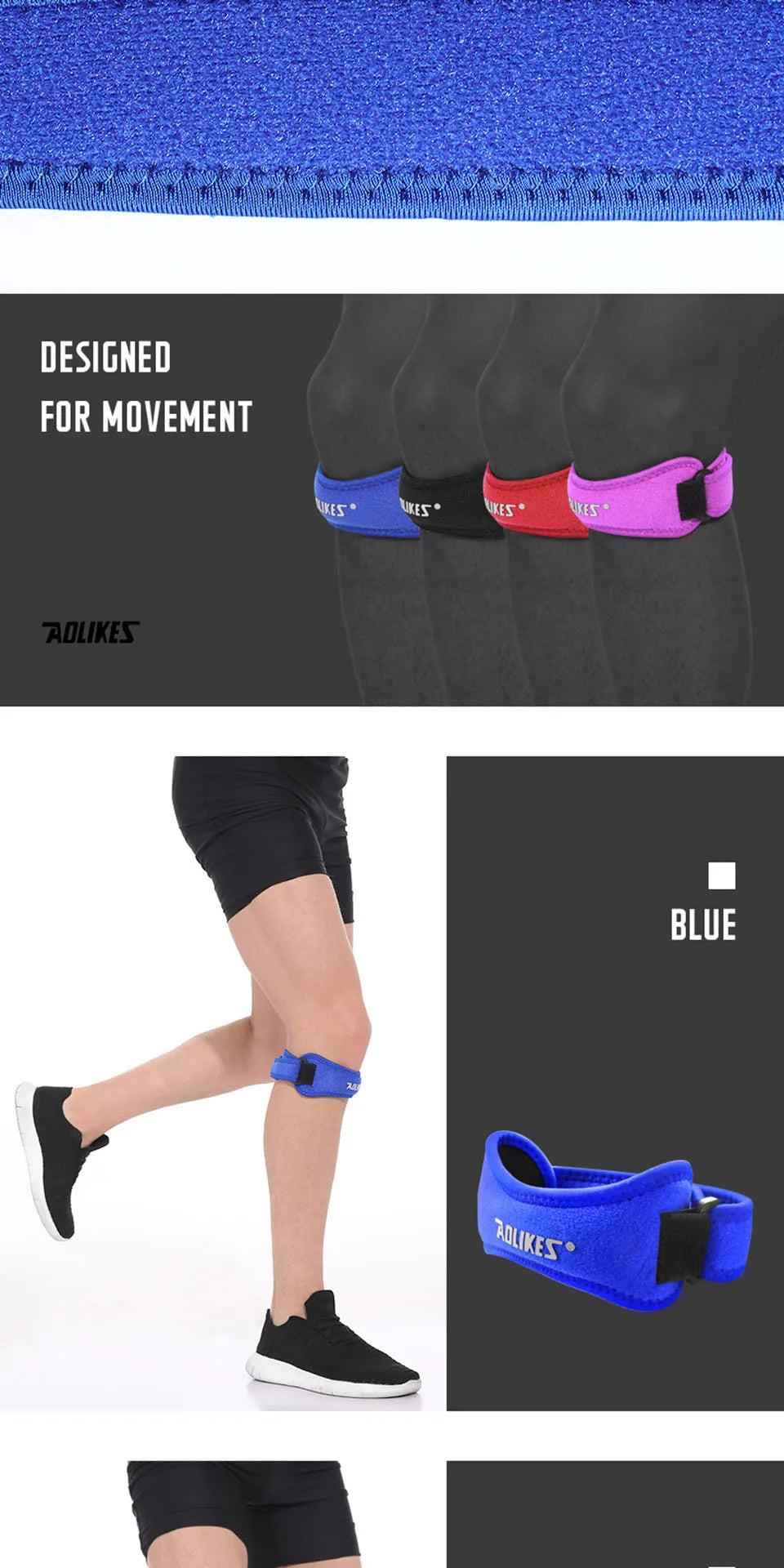 AOLIKES Patellar Tendon Support Strap,Knee Pain Relief & Patella Stabilizer Knee Strap,knee Support for Running,Weightlifting