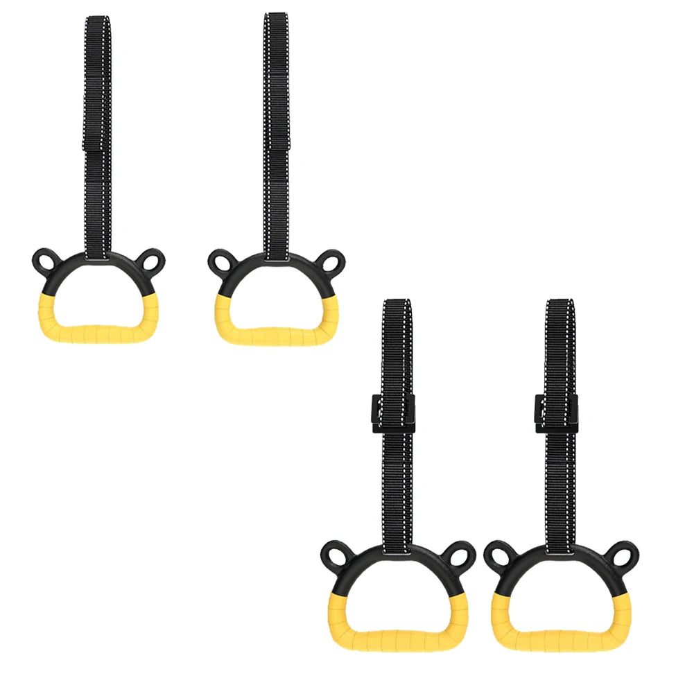Gymnastics Rings with Adjustable Straps Pull Up Handle Rings Multi-Function Strength Training Equipment for Kids Adults