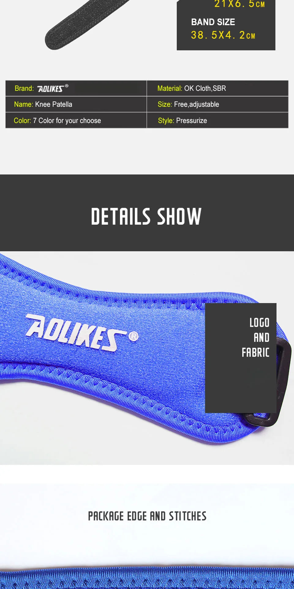 AOLIKES Patellar Tendon Support Strap,Knee Pain Relief & Patella Stabilizer Knee Strap,knee Support for Running,Weightlifting