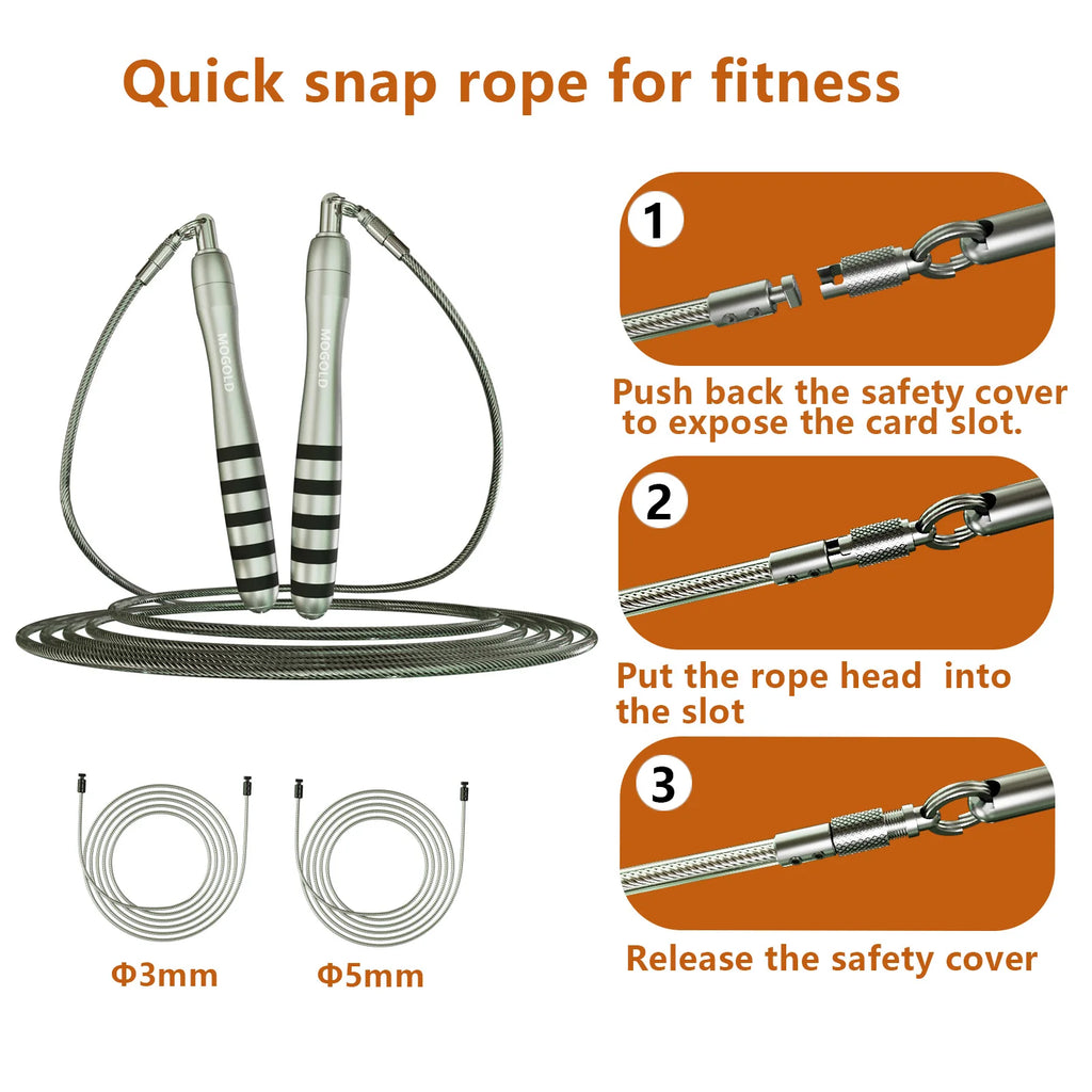 MOGOLD Premium Jump Rope Metal Wire Non-slip Handles Fitness Weight Loss Essential for Active Lifestyle