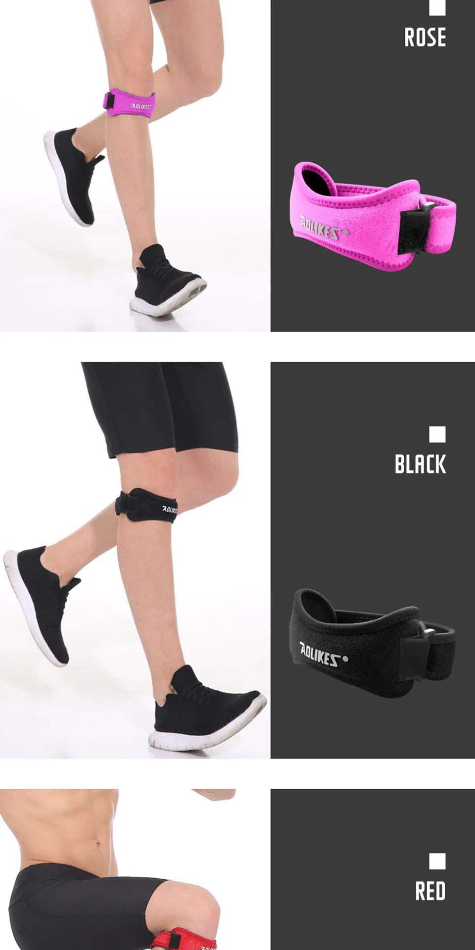 AOLIKES Patellar Tendon Support Strap,Knee Pain Relief & Patella Stabilizer Knee Strap,knee Support for Running,Weightlifting