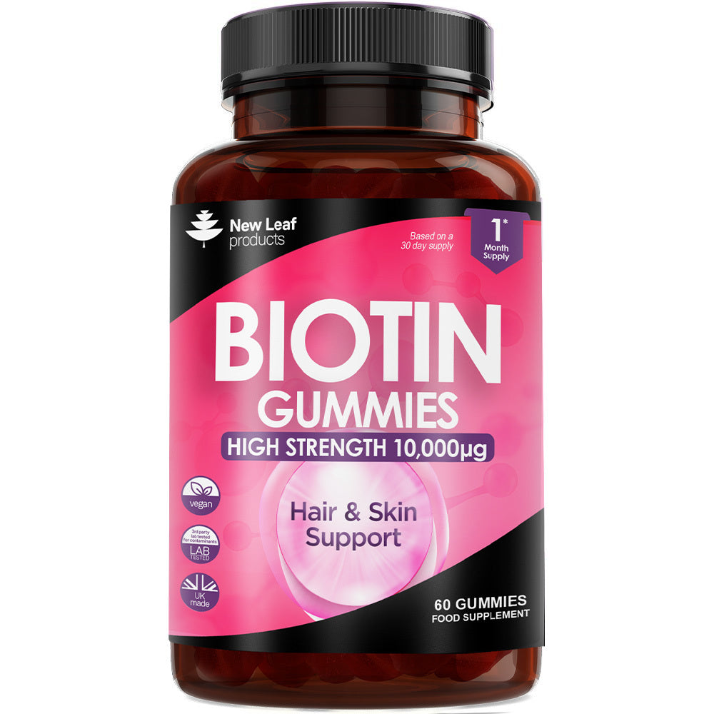 Beauty Hair Skin & Nails Gummies for Hair Growth & Skin Health Biotin 10,000µg- Vegan Chewable Beauty Vitamins Hair Vitamins for Women & Men - GMO Free, No Artificial Colours or Flavours, 60 Gummies - 1 Month Supply